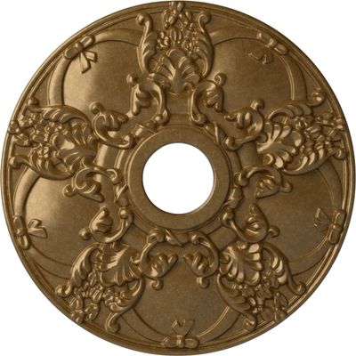Ekena Millwork CM18NOPAS Norwich Ceiling Medallion fits Canopies up to 4 1/2, Pale Gold