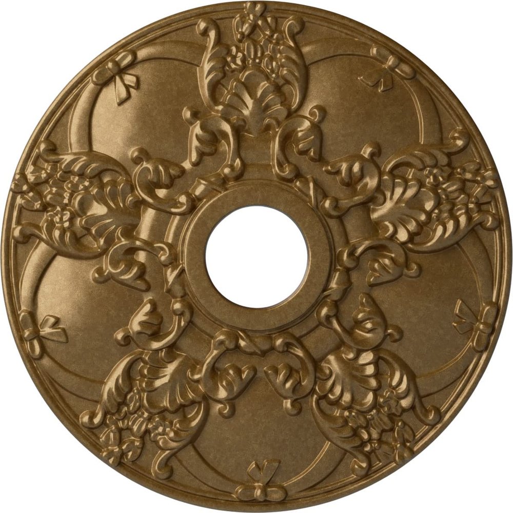 Ekena Millwork CM18NOPAS Norwich Ceiling Medallion fits Canopies up to 4 1/2, Pale Gold