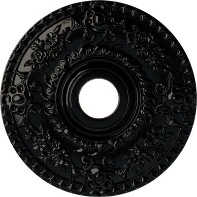 Ekena Millwork CM18ROBPS Rose Ceiling Medallion fits Canopies up to 7 1/4, Black Pearl