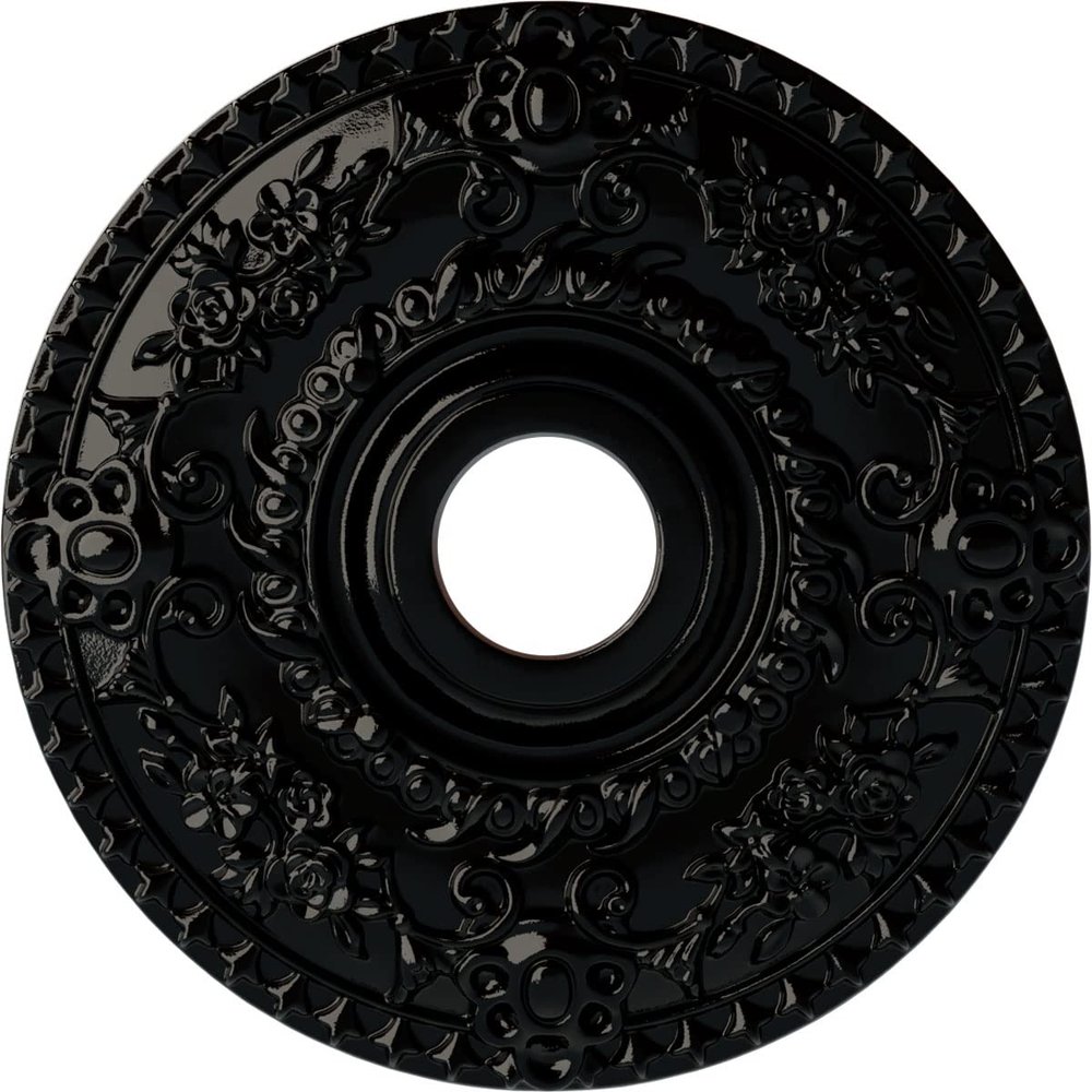 Ekena Millwork CM18ROBPS Rose Ceiling Medallion fits Canopies up to 7 1/4, Black Pearl