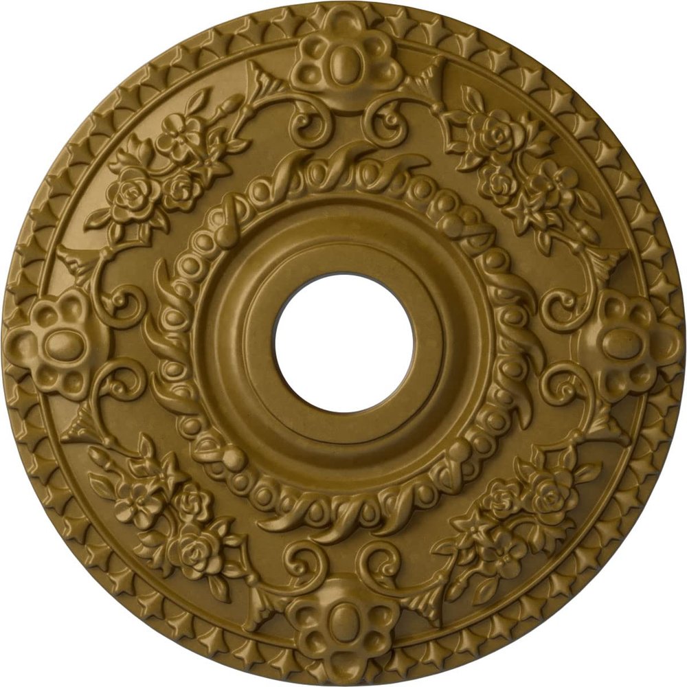 Ekena Millwork CM18ROGLS Rose Ceiling Medallion fits Canopies up to 7 1/4, Gold