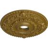 Ekena Millwork CM18ROGLS Rose Ceiling Medallion fits Canopies up to 7 1/4, Gold view 2