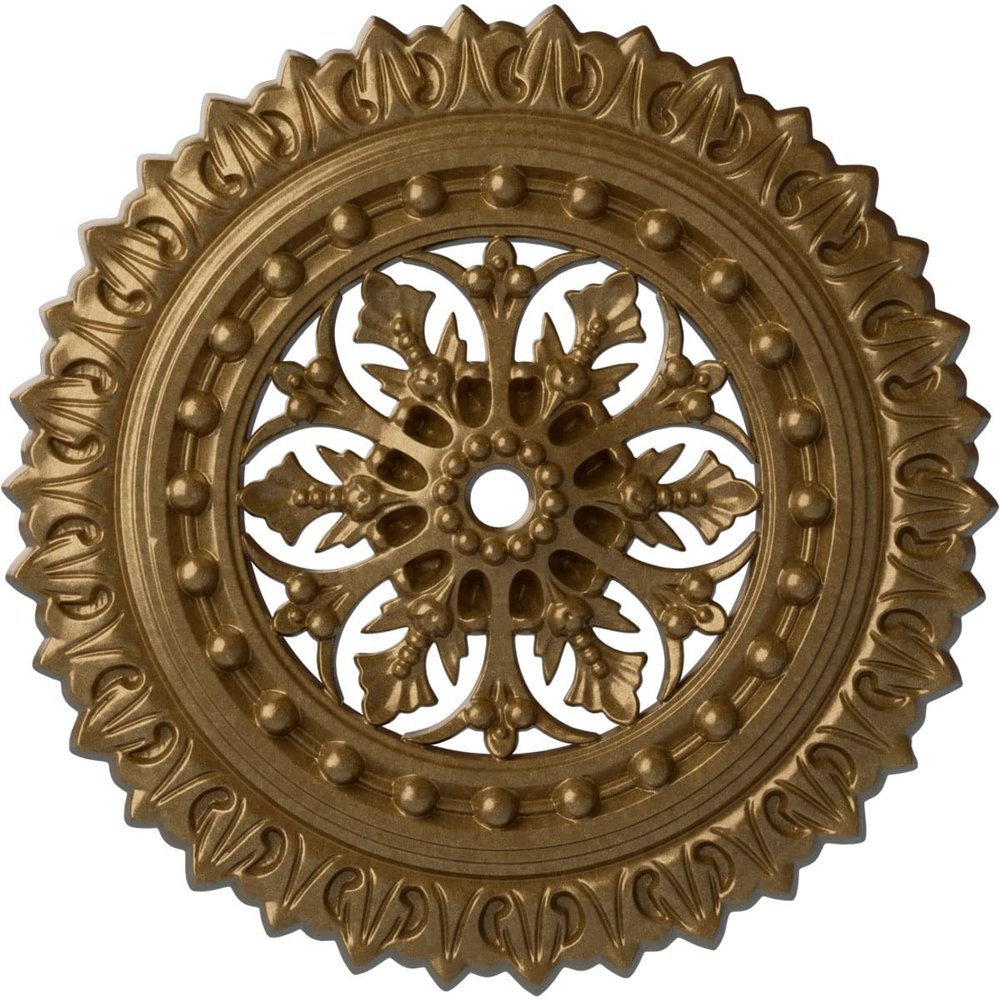 Ekena Millwork CM18SKPAS Sellek Ceiling Medallion, 18 1/2 OD x 7/8 ID x 1 1/2 P, Pale Gold