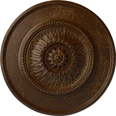 Ekena Millwork CM23FLRBC 23-1/2 x 2-3/4 Floral Ceiling Medallion, Root Beer Crackle