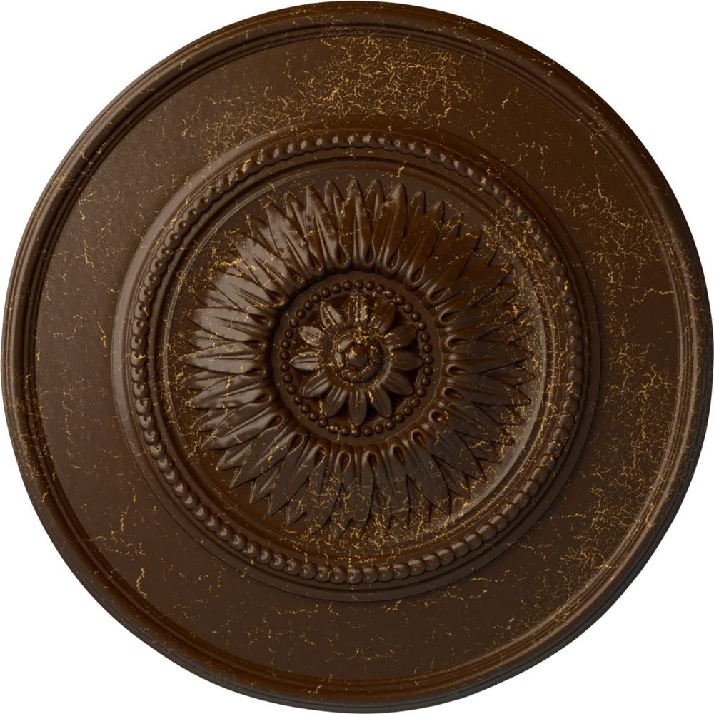 Ekena Millwork CM23FLRBC 23-1/2 x 2-3/4 Floral Ceiling Medallion, Root Beer Crackle