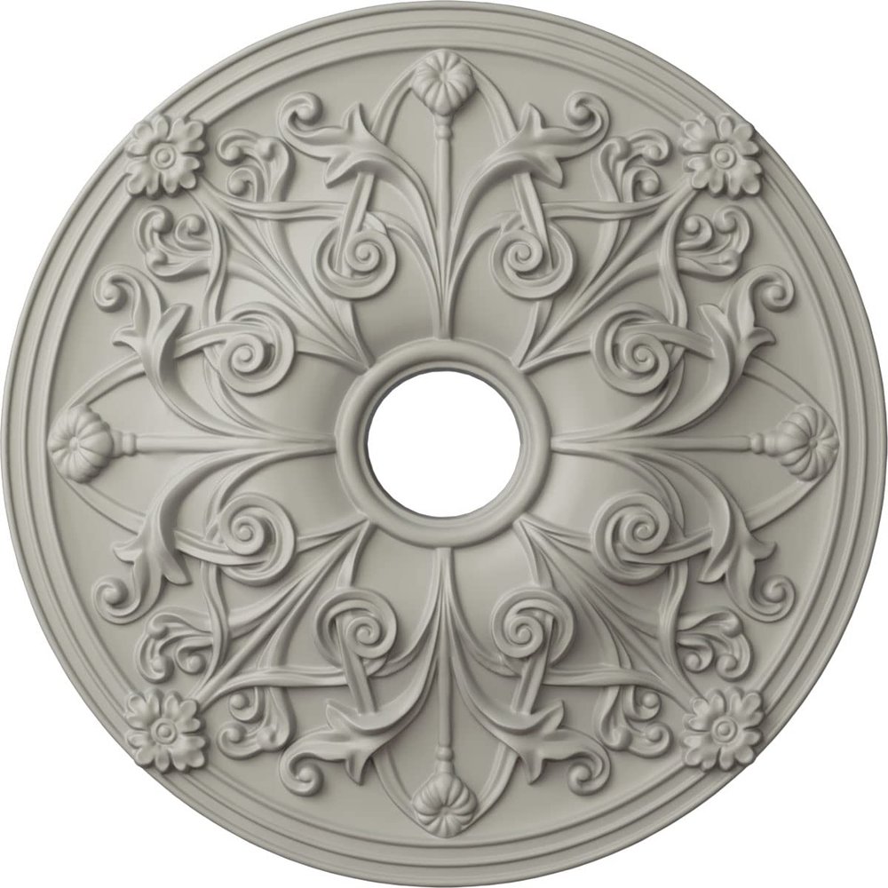 Ekena Millwork CM23JAPCF Jamie Ceiling Medallion, 23 5/8 OD x 3 7/8 ID x 2 1/8 P, Pot of Cream