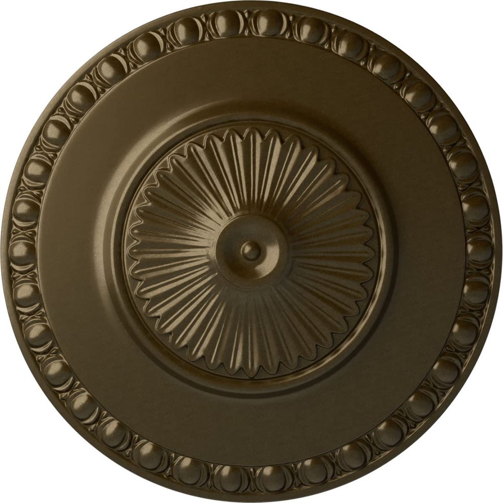 Ekena Millwork 23 1/2"OD x 3 1/4"P Lyon Ceiling Medallion (Fits Canopies up to 3 5/8"), Hand-Painted Brass