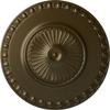 Ekena Millwork 23 1/2"OD x 3 1/4"P Lyon Ceiling Medallion (Fits Canopies up to 3 5/8"), Hand-Painted Brass view 1
