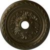 23 5/8"OD x 3 5/8"ID x 1 5/8"P Palmetto Ceiling Medallion (Fits Canopies up to 3 5/8"), Hand-Painted Green Gold view 1