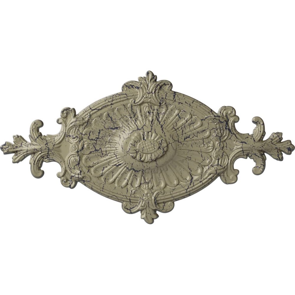 Ekena Millwork CM23RO1CSC Quentin Ceiling Medallion, Castle Stone Crackle, 23 1/2"W x 12 1/4"H x 1 1/2"P