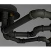 LITFAD 6-Light Industrial Pipe Ceiling Light with Metal Cage Shade, Black view 2