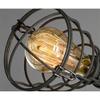 LITFAD 6-Light Industrial Pipe Ceiling Light with Metal Cage Shade, Black view 3