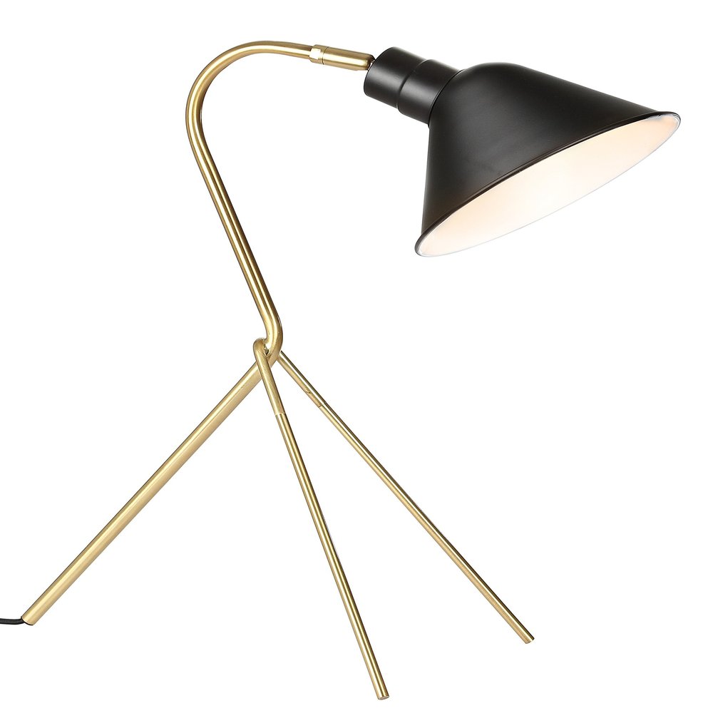 JONATHAN Y Mae Modern Metal Task Desk Lamp 20.25", Brass Gold/Black