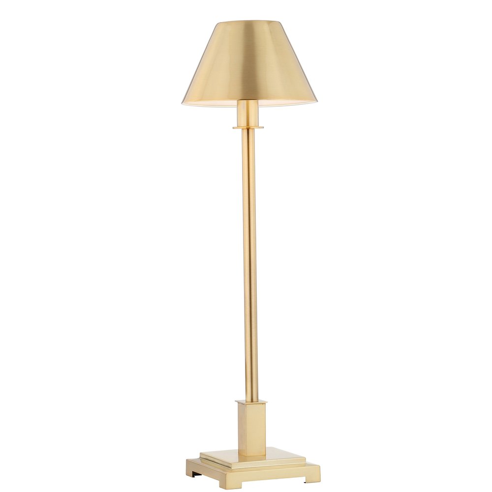 JONATHAN Y Roxy Slim Modern LED Table Lamp Metal 26", Brushed Brass Gold