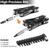Poeland Multitool Pliers Set Stainless Steel Screwdriver Tool with 11 Screwdriver Bits Black view 3