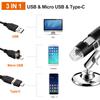 Bysameyee USB Microscope for Android/PC, 40-1000X Magnification Digital Microscope Camera Endoscope with 8 Adjustable LED Lights (Not Compatible with iPhone/iPad) view 2