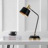 JONATHAN Y Rochelle 23" 1-Light Metal LED Task Lamp, Black/Brass Gold view 3