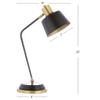 JONATHAN Y Rochelle 23" 1-Light Metal LED Task Lamp, Black/Brass Gold view 4
