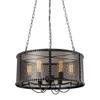 RUNNUP Industrial 20'' Wide 6 Lights Pendant Retro Chandelier Vintage Ceiling Light with Metal Mesh Frame Pendant Lamp in Black Finish view 1