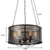 RUNNUP Industrial 20'' Wide 6 Lights Pendant Retro Chandelier Vintage Ceiling Light with Metal Mesh Frame Pendant Lamp in Black Finish view 2
