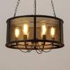 RUNNUP Industrial 20'' Wide 6 Lights Pendant Retro Chandelier Vintage Ceiling Light with Metal Mesh Frame Pendant Lamp in Black Finish view 3