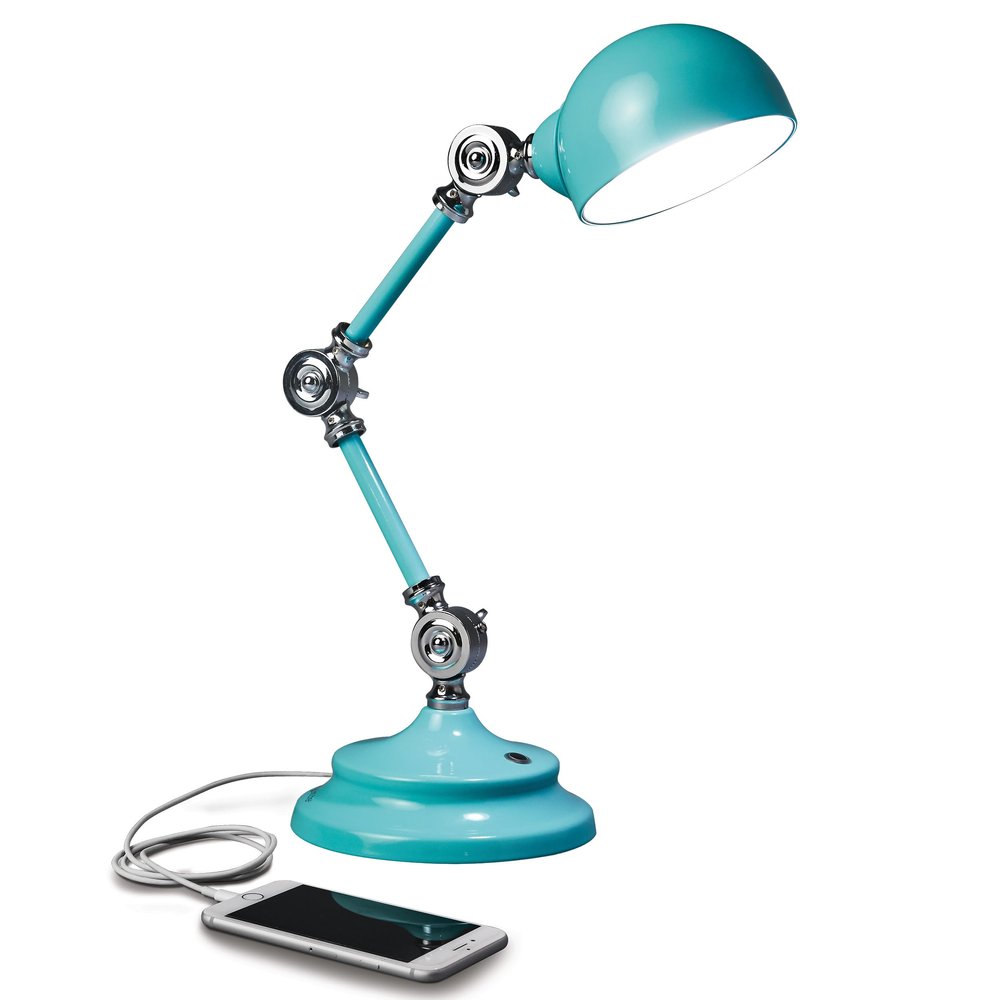 OttLite Revive LED Desk Lamp with USB Port, Turquoise