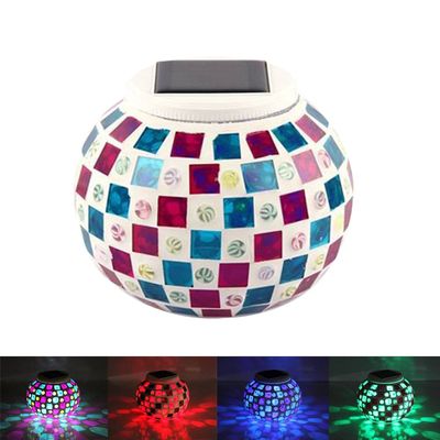 Laxury Solar Lights,Solar Powered Mosaic Glass Ball Light Solar Table Night Lamp Rechargeable Waterproof LED Color Changing Light for Garden Patio Party Yard Christmas Decorations and Ideal Gifts