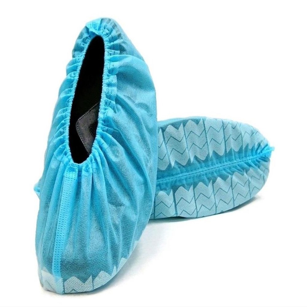 HUTCH-PAK UNIVERSAL BLUE LATEX-FREE SPUNBOND POLYPROPYLENE WITH ANTISKID TRACTION SHOE COVERS. (2XL)