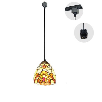 Kiven Tiffany Style Hummingbird 1-Light Track Pendant Lamp,Bulb Sold Separately