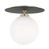 Mitzi H200501L-AGB/BK Ellis - 1 Light Semi Flush 9.5 inches Tall and 10.25 inches Wide - Aged Brass/Black view 1