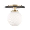 Mitzi H200501S-AGB/BK Ellis Flush Mount, Gold view 1