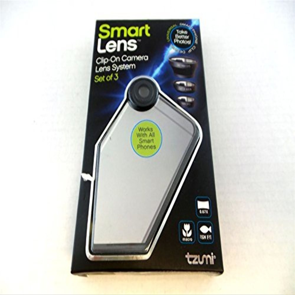 Tzumi SmartLens 3-in-1 Clip-On Camera Lens System for Most Smartphones 3760WM