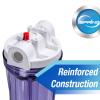 iSpring HC14+ FP15X2 Whole House Transparent Water Filter Housing 10" x FNPT Inlet/Outlet with 2 PP Filters (5 Micron), 1/2", Clear view 2