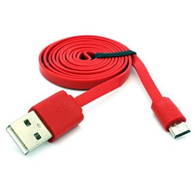 Red 6ft Long USB Cable Charger Sync Power Wire Data Cord for Cricket ZTE Overture 3 - Cricket ZTE Sonata 2 - MetroPCS Alcatel Fierce 4 - MetroPCS Alcatel OneTouch Fierce XL - MetroPCS Alcatel Tru