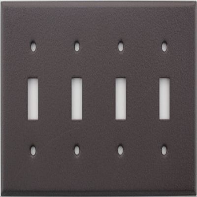 Brown Wrinkle 4 Gang Toggle Switch Wall Plate