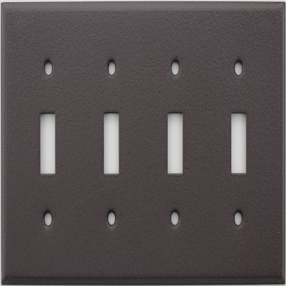 Brown Wrinkle 4 Gang Toggle Switch Wall Plate