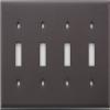 Brown Wrinkle 4 Gang Toggle Switch Wall Plate view 1