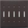 Brown Wrinkle 5 Gang Toggle Switch Wall Plate view 1