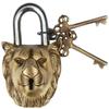 RoyaltyLane Lion Face Brass Pad Lock view 1