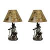 Set of 2 Pirate Skeleton Table Lamps with Treasure Map Shades, 21 Inch view 1