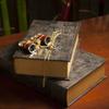 Barska Large Antique Book Lock Box with Key Lock , 8.75" x 2.75" x 13", black view 2