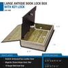 Barska Large Antique Book Lock Box with Key Lock , 8.75" x 2.75" x 13", black view 3