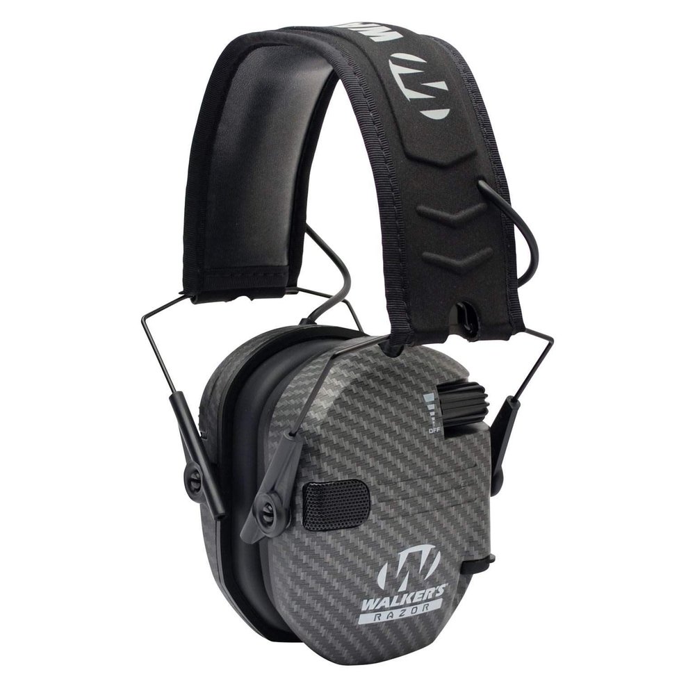 Walker's Game Ear Razor Slim Electronic Muff Hearing Protection, Carbon, One Size