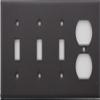 Brown Wrinkle 4 Gang Wall Plate - 3 Toggle Switches 1 Duplex Outlet view 1