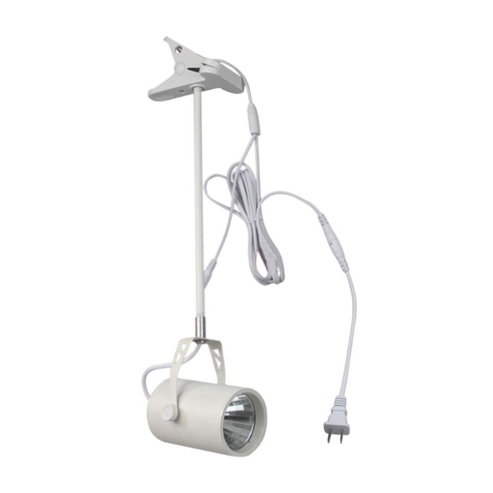 Penfly 12w COB Adjustable Clip Spotlight Clamp Light Fixture Ceiling Pendant Wall Lamp Display Background Store Cloth Restaurant AC White Shell(Warm White)