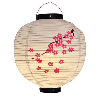 FANCY PUMPKIN Japanese Style Hanging Lanterns Sushi Bar Restaurant Folding Lantern for HOM/Bar, White Sakura