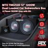 MTX 12-Inch Dual Subwoofer with Amp & Wiring Kit - Complete Car Sound System Bundle with 1200W Loaded Enclosure, Planet Audio Peak 1500W Monoblock Amplifier, and Soundstorm 8 Gauge Installation Set view 2