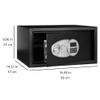 Amazon Basics Steel Security Safe Box with Digital Keypad, for Valuables, Cash, Jewelry, Documents, Removable Shelf, Black, 1 Cubic Foot, 16.9"x14.6"x9.1" (WxDxH) view 2