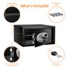 Amazon Basics Steel Security Safe Box with Digital Keypad, for Valuables, Cash, Jewelry, Documents, Removable Shelf, Black, 1 Cubic Foot, 16.9"x14.6"x9.1" (WxDxH) view 4