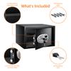 Amazon Basics Steel Security Safe and Lock Box with Digital Keypad, Easy to Use, Removable Shelf, Secure Cash, Jewelry, Documents, Black, 1.2 Cubic Feet, 16.9-x-14.6-x-10.6-inches (WxDxH) view 4